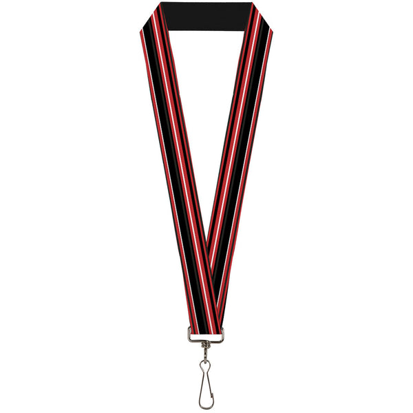 Buckle-Down Lanyard - 1.0" - Stripes Red Black White