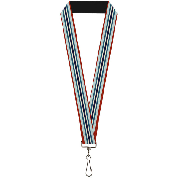 Buckle-Down Lanyard - 1.0" - Stripes Red Blues White