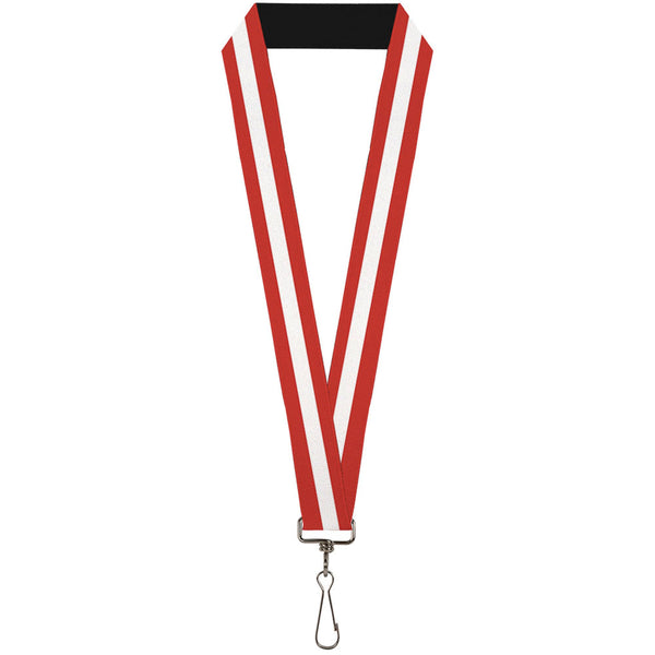 Buckle-Down Lanyard - 1.0" - Stripes Red White Red