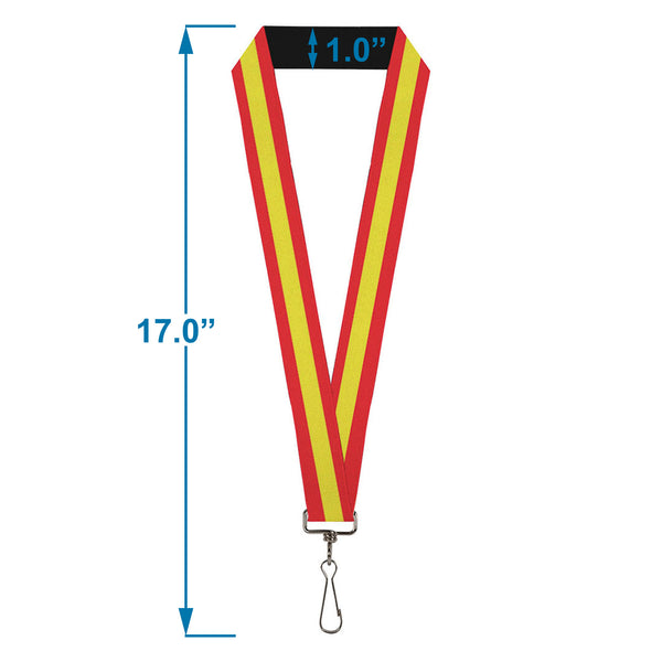 Buckle-Down Lanyard - 1.0" - Stripes Red Yellow Red