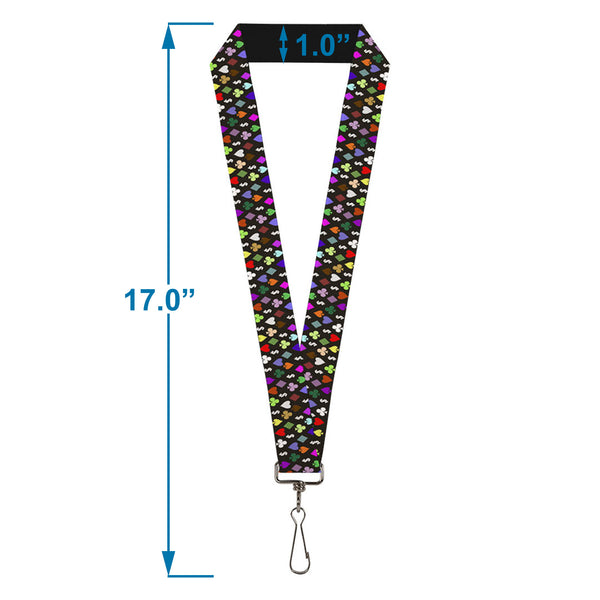 Buckle-Down Lanyard - 1.0" - Suits $$$ Black Multi Color