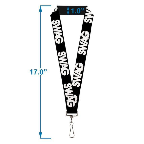 Buckle-Down Lanyard - 1.0" - SWAG Black White