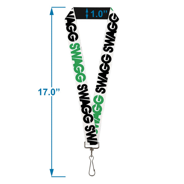 Buckle-Down Lanyard - 1.0" - SWAGG White Black Green