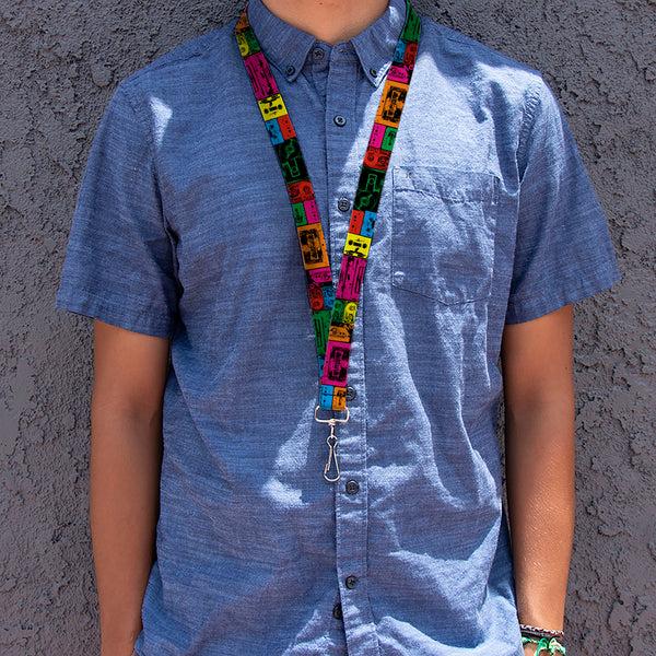 Buckle-Down Lanyard - 1.0" - Tapes Multi Neon