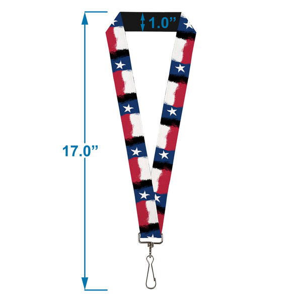 Buckle-Down Lanyard - 1.0" - Texas Flag Painting