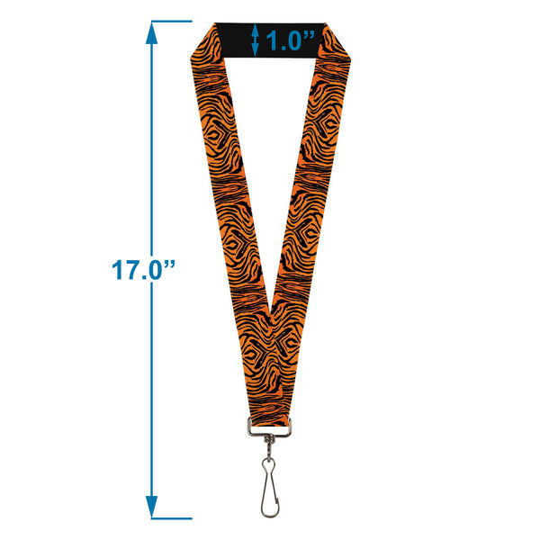 Buckle-Down Lanyard - 1.0" - Tiger2 Orange Black