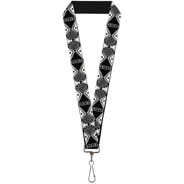 Buckle-Down Lanyard - 1.0" - Tribal1 Black White
