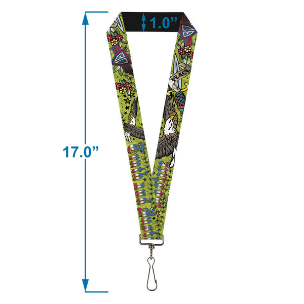 Buckle-Down Lanyard - 1.0" - Truth And Justice Green