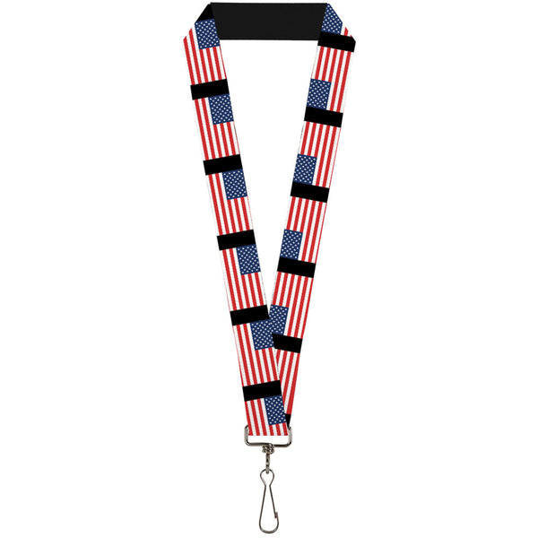 Buckle-Down Lanyard - 1.0" - United States Flags