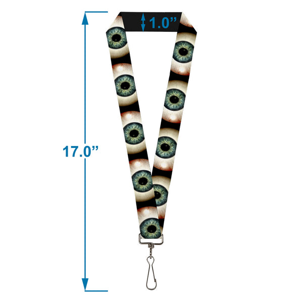 Buckle-Down Lanyard - 1.0" - Vivid Blue Eyeball Black
