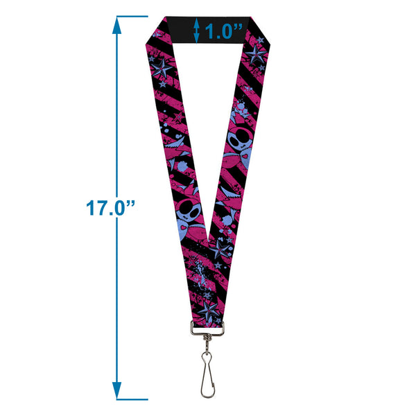 Buckle-Down Lanyard - 1.0" - Voodoo Black Pink Blue