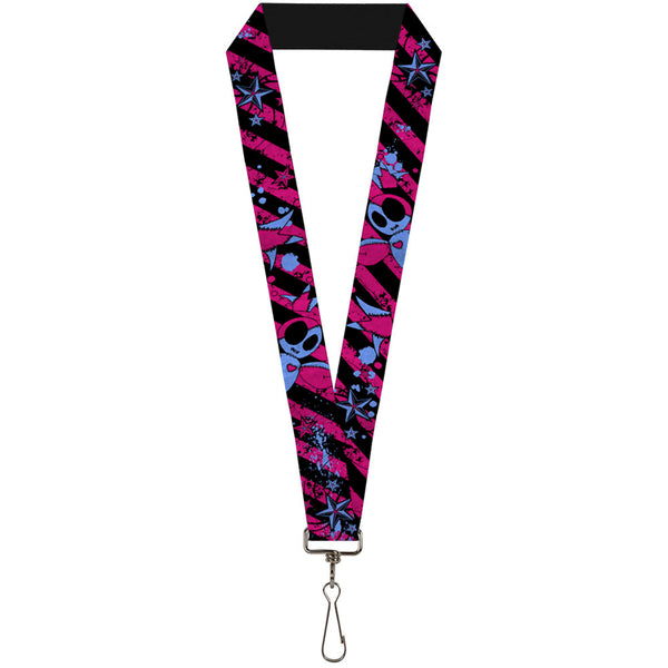 Buckle-Down Lanyard - 1.0" - Voodoo Black Pink Blue