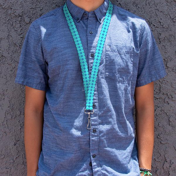Buckle-Down Lanyard - 1.0" - Wallpaper2 Baby Blue Blue