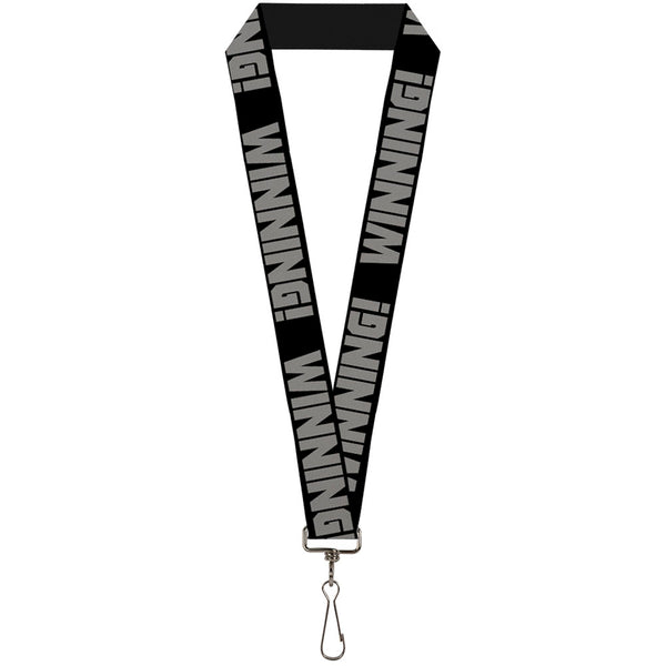 Buckle-Down Lanyard - 1.0" - WINNING Black Gray