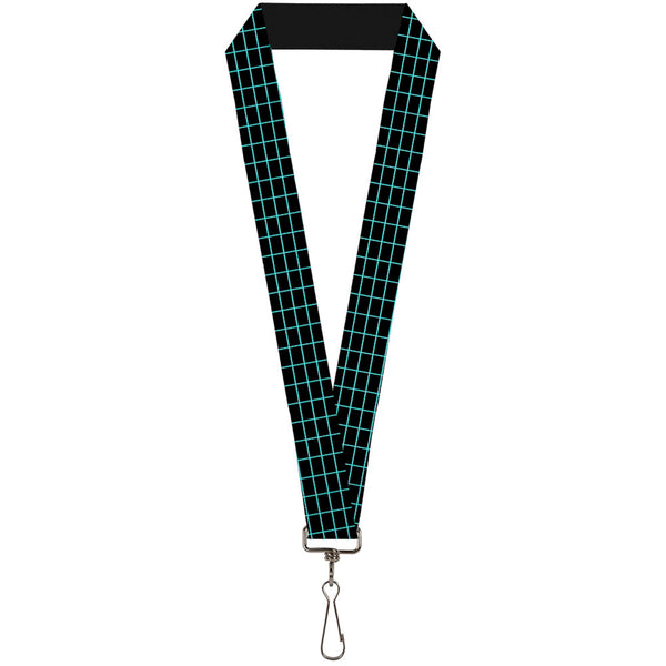Buckle-Down Lanyard - 1.0" - Wire Grid Black Blue
