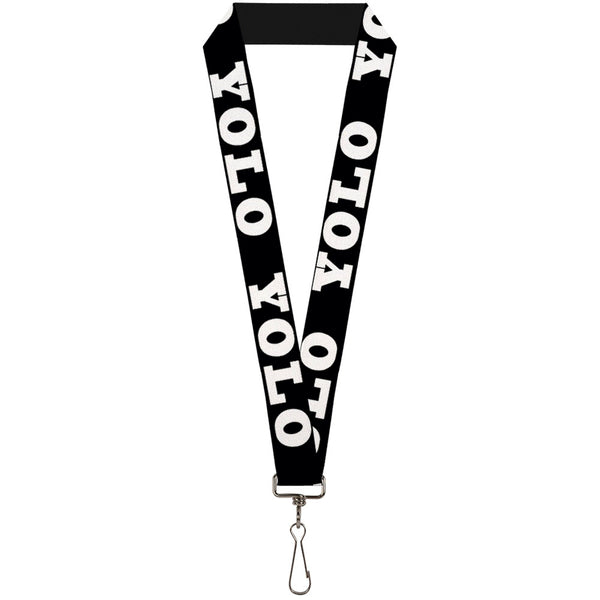 Buckle-Down Lanyard - 1.0" - YOLO Bold Black White