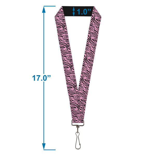 Buckle-Down Lanyard - 1.0" - Zebra 2 Baby Pink