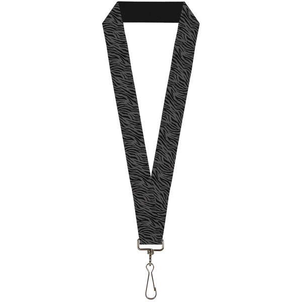 Buckle-Down Lanyard - 1.0" - Zebra 2 Black Gray