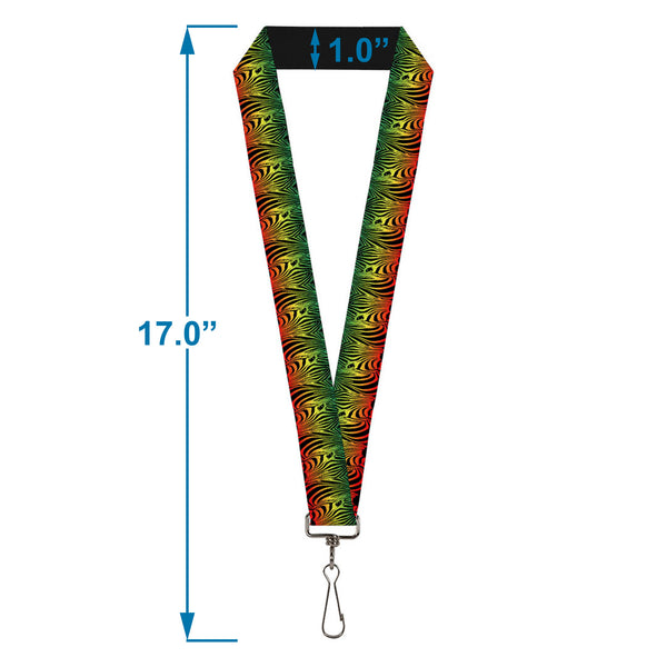 Buckle-Down Lanyard - 1.0" - Zebra Head Rasta