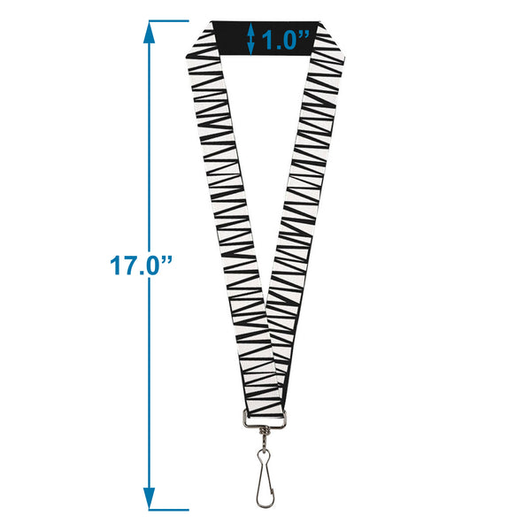 Buckle-Down Lanyard - 1.0" - Zig Zag Doodle Black White