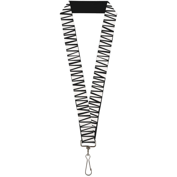Buckle-Down Lanyard - 1.0" - Zig Zag Doodle Black White