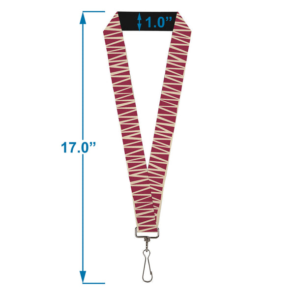 Buckle-Down Lanyard - 1.0" - Zig Zag Doodle Tan Red
