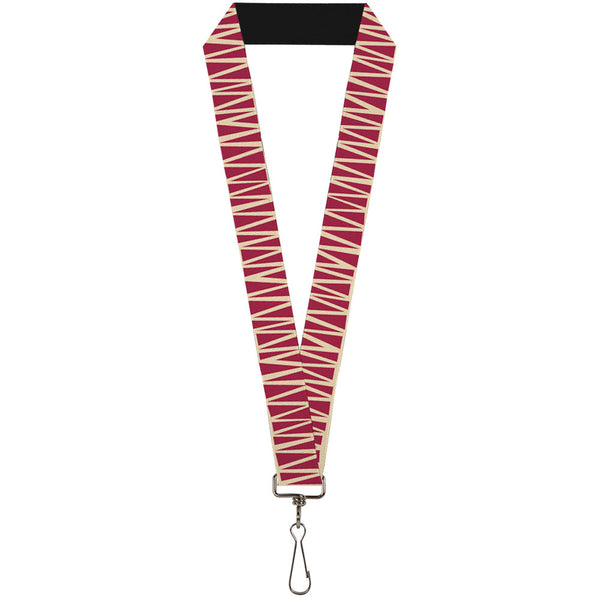 Buckle-Down Lanyard - 1.0" - Zig Zag Doodle Tan Red