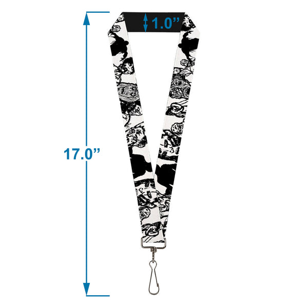 Buckle-Down Lanyard - 1.0" - Zombies White Black