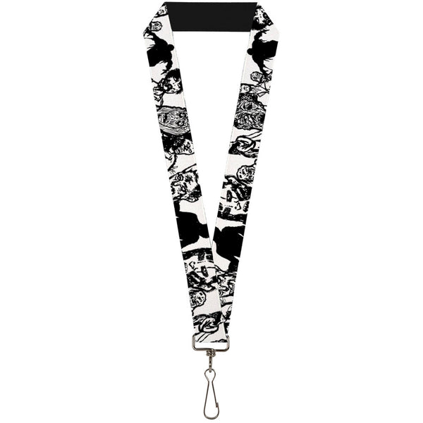 Buckle-Down Lanyard - 1.0" - Zombies White Black