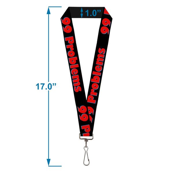 Buckle-Down Buckle-Down Lanyard - 99 PROBLEMS Black/Red