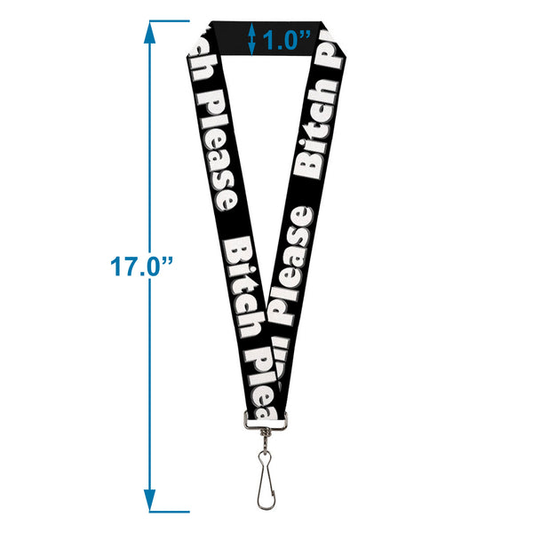 Buckle-Down Buckle-Down Lanyard - BITCH PLEASE Black/White