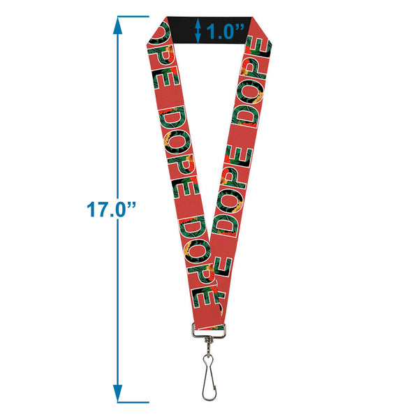 Buckle-Down Buckle-Down Lanyard - DOPE Red/Black/Tropical Flowers