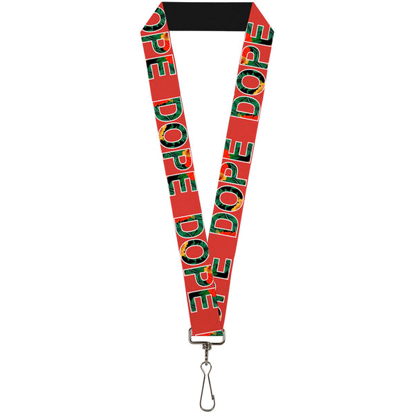 Buckle-Down Buckle-Down Lanyard - DOPE Red/Black/Tropical Flowers