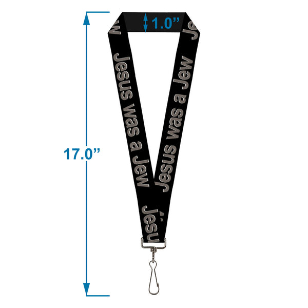 Buckle-Down Buckle-Down Lanyard - JESUS WAS A JEW Black/Gray