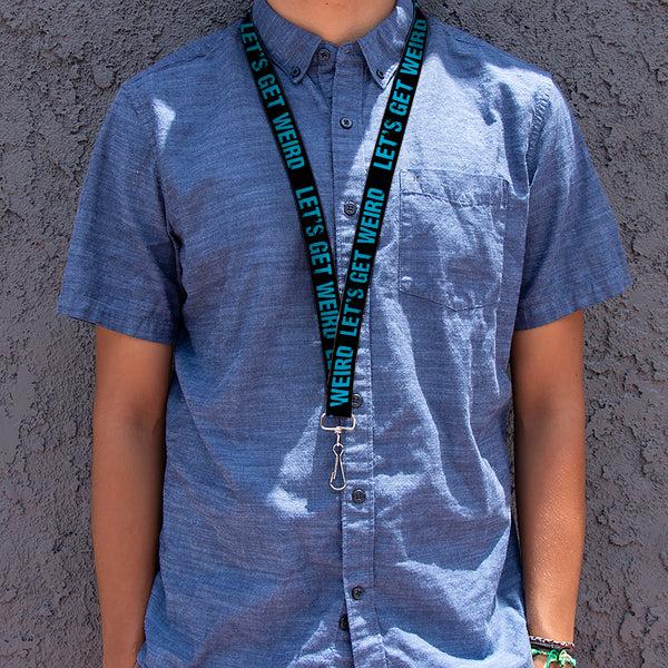 Buckle-Down Buckle-Down Lanyard - LET'S GET WEIRD Weathered Black/Bright Blue