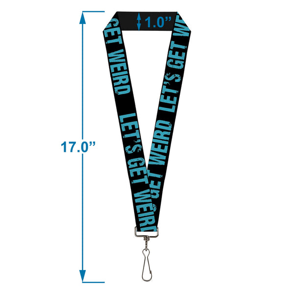 Buckle-Down Buckle-Down Lanyard - LET'S GET WEIRD Weathered Black/Bright Blue