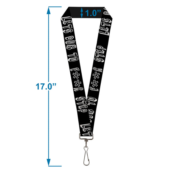 Buckle-Down Buckle-Down Lanyard - LETS DUB TO F**K STEP Black/White