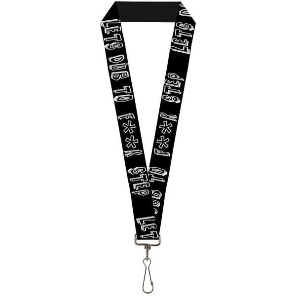 Buckle-Down Buckle-Down Lanyard - LETS DUB TO F**K STEP Black/White