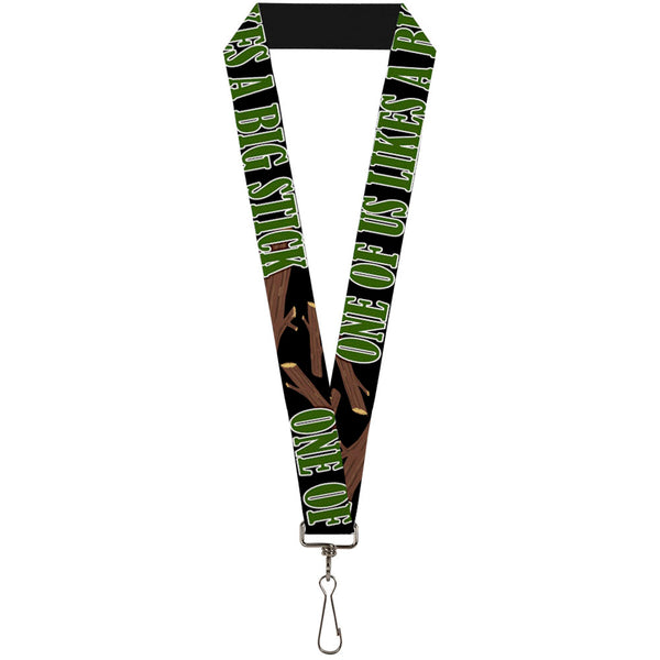Buckle-Down Buckle-Down Lanyard - ONE OF US LIKES BIG STICKS/Sticks Black/Brown/Green