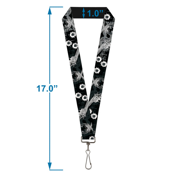 Buckle-Down Buckle-Down Lanyard - Revolvers Black/Gray