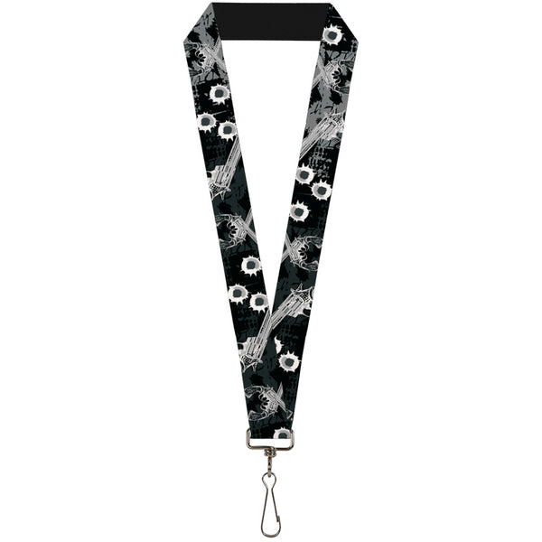 Buckle-Down Buckle-Down Lanyard - Revolvers Black/Gray