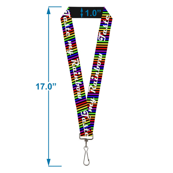 Buckle-Down Buckle-Down Lanyard - TASTE MY RAINBOW Black/Multi Color