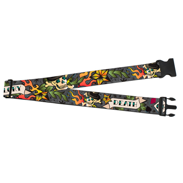 Buckle-Down Luggage Strap - 2.0" - Death or Glory Gray