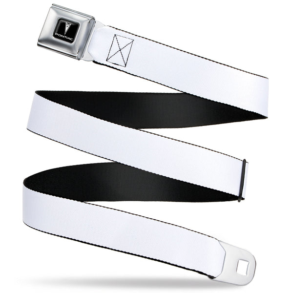 Buckle-Down Pontiac Seatbelt Belt - White Webbing