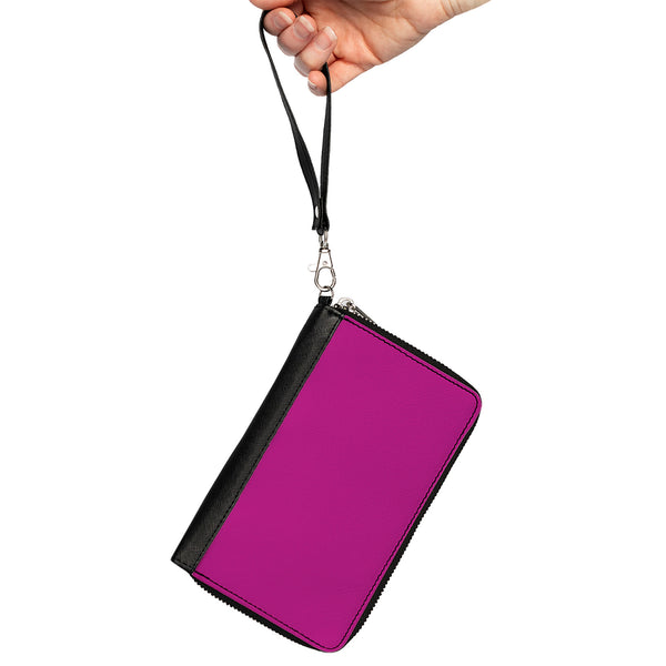 Buckle-Down PU Zip Around Wallet Rectangle - Fuchsia