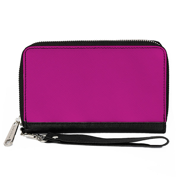 Buckle-Down PU Zip Around Wallet Rectangle - Fuchsia