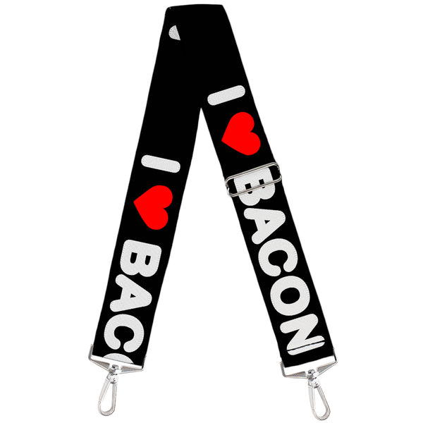 Buckle-Down Purse Strap - I HEART BACON Text