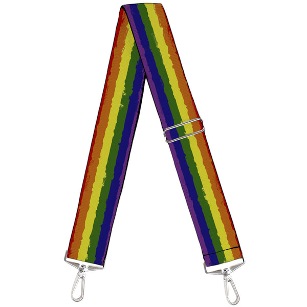 Buckle-Down Purse Strap - Rainbow Stripe Painted