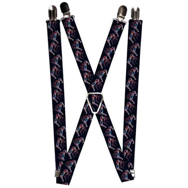 Buckle-Down Suspenders - 1.0" - 3-D Glasses Black