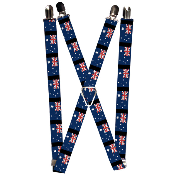 Buckle-Down Suspenders - 1.0" - Australia Flags